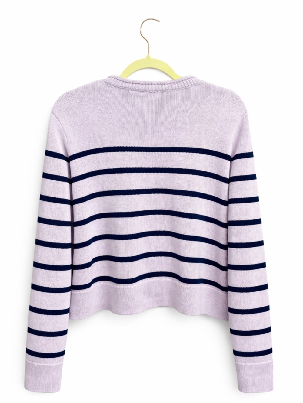Vineyard Vines Women’s Purple Stripe Cotton Fisherman Sweater XL Preppy Coastal - Picture 5 of 8